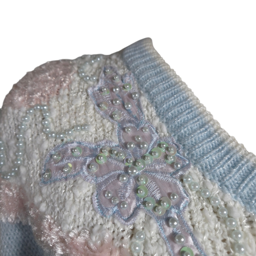 Jaclyn Smith Vintage Light Blue Beaded Sweater - Picture 3 of 8